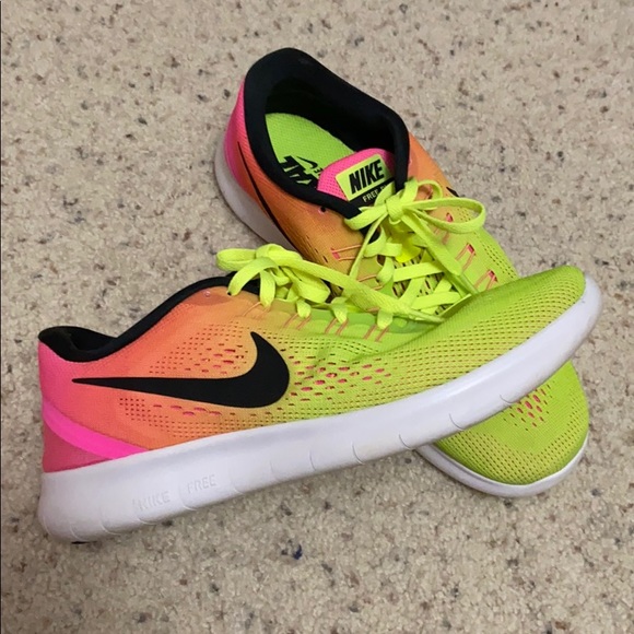 Neon ombré Nike free runs - Picture 1 of 5